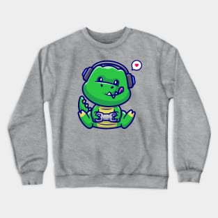 Cute Dino Gaming Cartoon Crewneck Sweatshirt